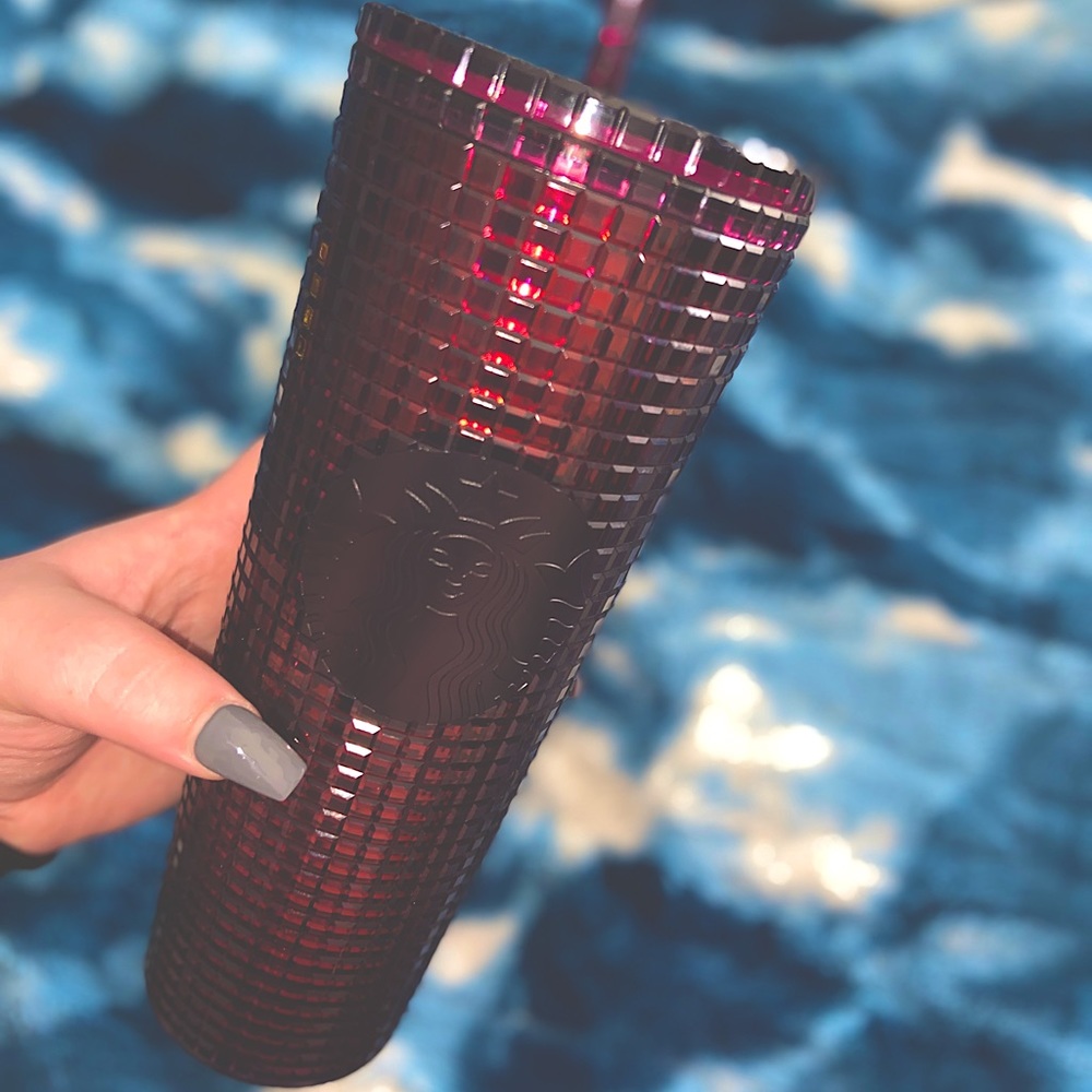 Starbucks Berry Plum Disco Grid Holiday Cold Cup